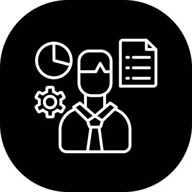 İş adamı ve proje yönetiminin vektör illüstrasyonu