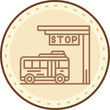 otobüs durağı simgesi modada izole edilmiş arkaplan