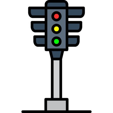 Trafik ışığı simgesi vektör illüstrasyonu