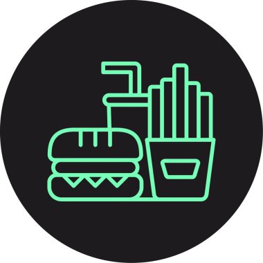 Hamburger simgesi, vektör illüstrasyonu