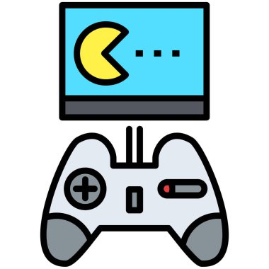 Video oyunu konsol renk ikonu vektörü. Video kontrol oyunu işareti. izole edilmiş sembol çizimi