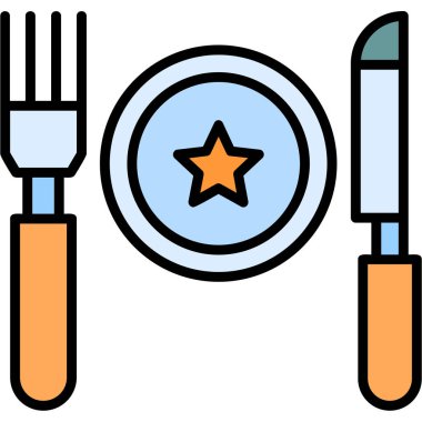 Çatal bıçak. Web simgesi basit illüstrasyon