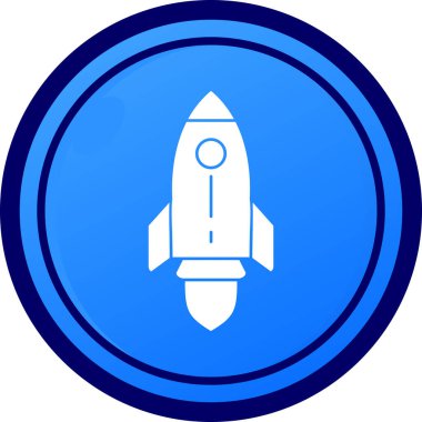 Roket. Web simgesi basit illüstrasyon