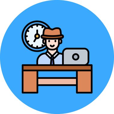 Bilgisayarda masa başında çalışan bir adam.