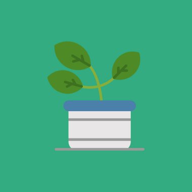 Saksıdaki bitkinin düz simgesi