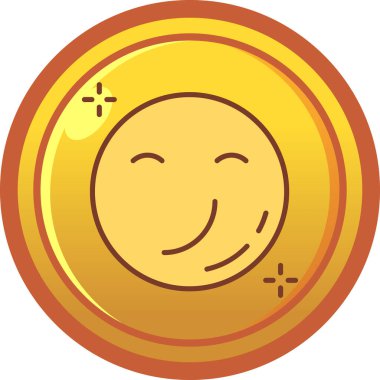 Mutlu madeni para çizgi film ikonu. vektör illüstrasyonu