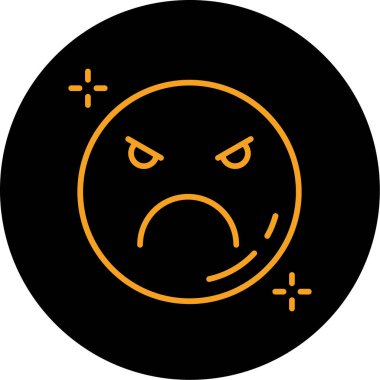 üzgün yüz simgesi, vektör illüstrasyonu