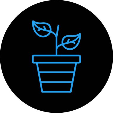 Büyüyen bitkisel yuvarlanmış vektör simgesi