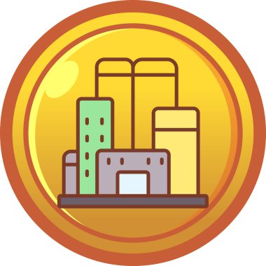 Bina. Web simgesi basit illüstrasyon