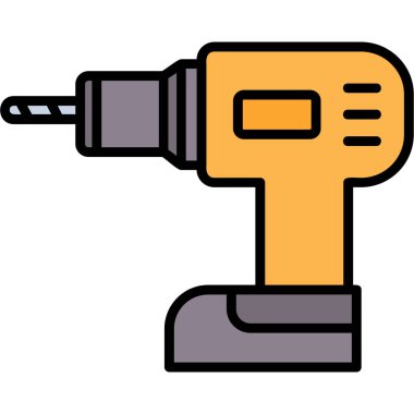 Elektrik sondaj simgesi renk ana hatları vektörü