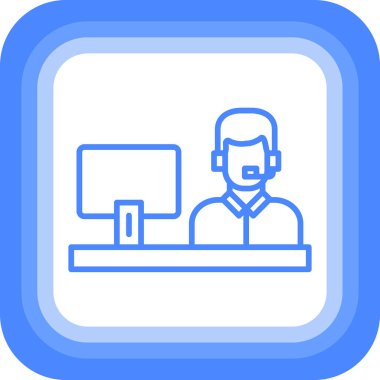 Müşteri desteği modern simgesi, vektör illüstrasyonu