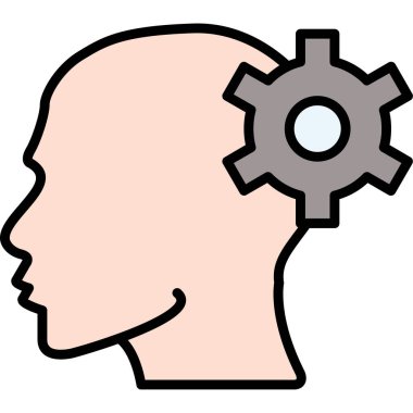 Beyin. Web simgesi basit illüstrasyon