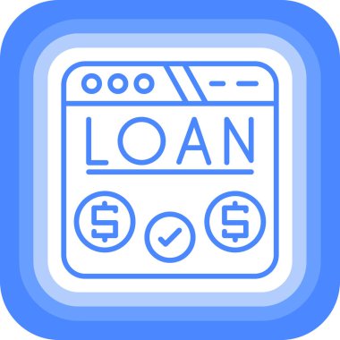 Banka kredisi modern simgesi, vektör illüstrasyonu