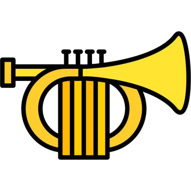 Trompet simgesi, vektör illüstrasyonu