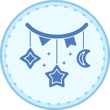 gece ay simgesi, vektör illüstrasyonu