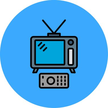 TV simgesi, vektör illüstrasyonu