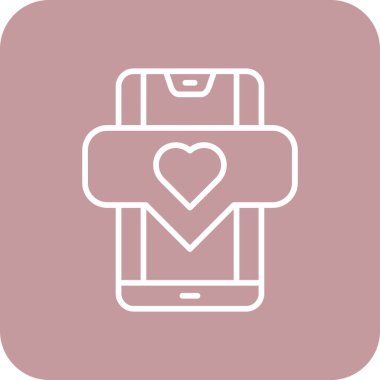 kalp ikonu vektör illüstrasyonlu akıllı telefon