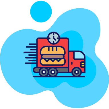 Hamburger fast food simgesi - taslak biçiminde