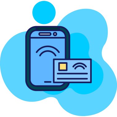 Kredi kartı vektör illüstrasyon tasarımlı akıllı telefon