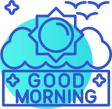 Sabah güneşinin son moda simgesi. vektör illüstrasyonu.