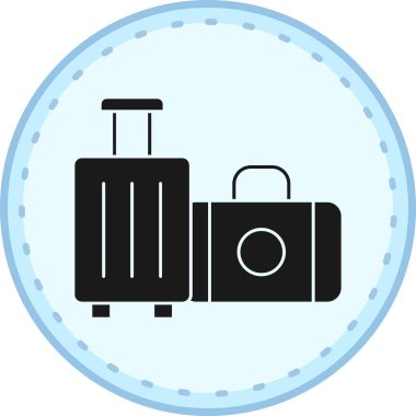 Bavul simgesi. Web tasarımı için basit bir bagaj vektör simgesi çizimi