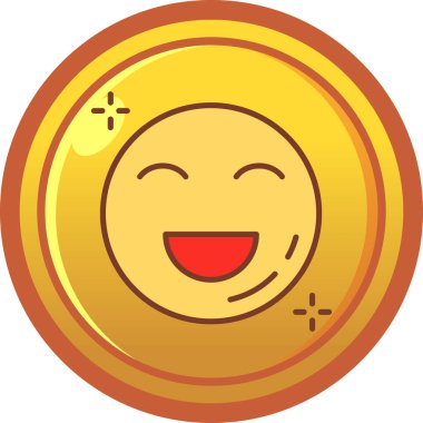 Mutlu emoji yüz simgesi - taslak biçimi