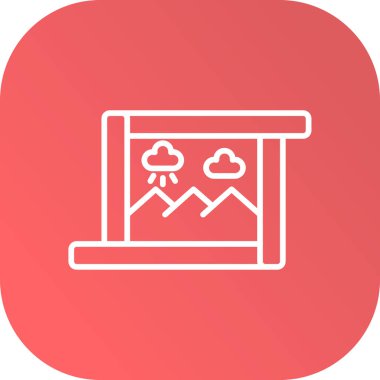 bulutlu gökyüzü simgesi, vektör illüstrasyonu