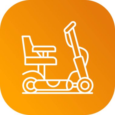 yumuşak turuncu arkaplanda izole edilmiş modaya uygun düz stil hava koltuğu simgesi