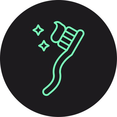 Yeşil fırça simgesinin vektör illüstrasyonu