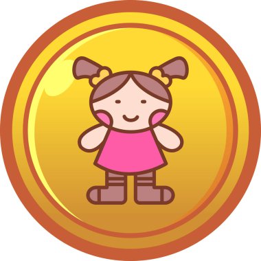 Bozuk paralı sevimli kızın vektör çizimi