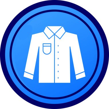 erkek gömlek ikonu mavi vektör izole