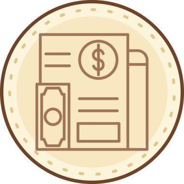 Bir banka simgesinin vektör illüstrasyonu