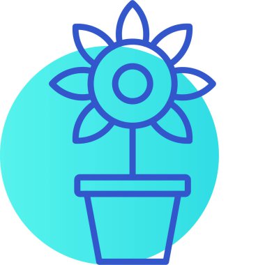 çiçek simgesi, basit illüstrasyon