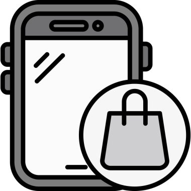 Alışveriş simgesi, vektör illüstrasyonu