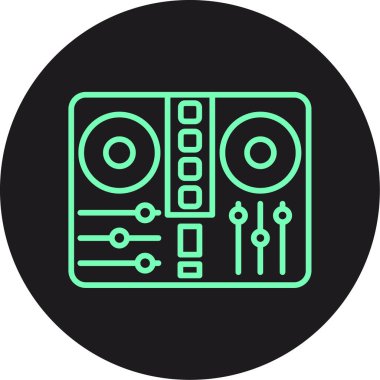 Bir dj simgesinin vektör illüstrasyonu