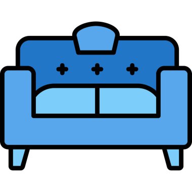 Kanepe. Web simgesi basit illüstrasyon