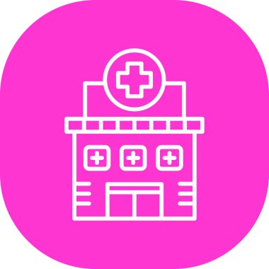 Hastane. Web simgesi basit illüstrasyon