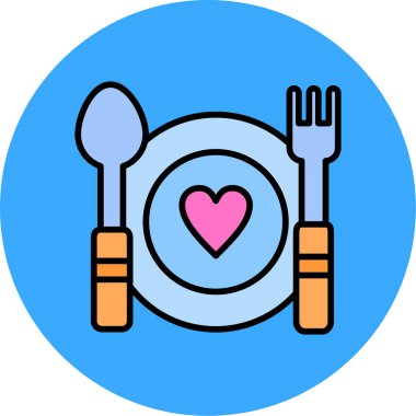 Yemek. Web simgesi basit illüstrasyon