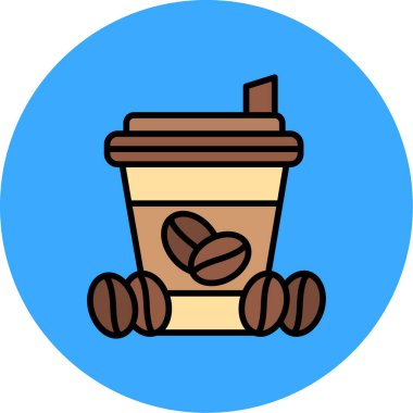 Kahve. Web simgesi basit illüstrasyon