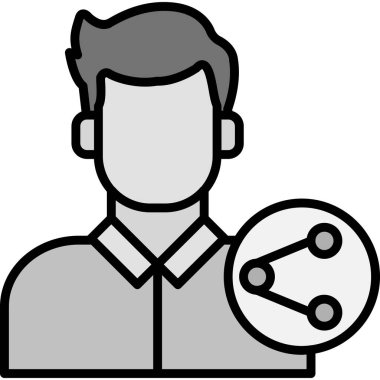 Simgesi olan avatar adam, vektör illüstrasyonu