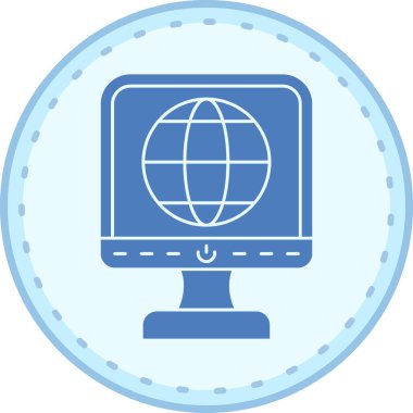 Bilgisayar. Web simgesi basit illüstrasyon