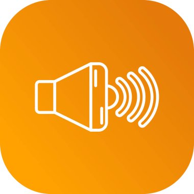 Hoparlör simgesi soyut arka grubunda izole edildi