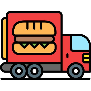 Hamburger simgesi, vektör illüstrasyonu