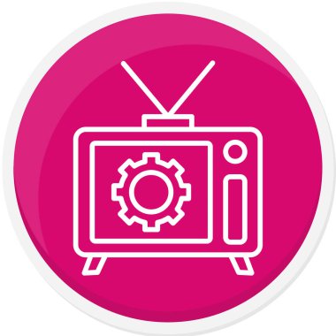 Moda çemberindeki televizyon simgesi izole edilmiş arkaplan