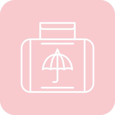 Şemsiye ikonu. Web için şemsiye vektör simgelerinin basit çizimi