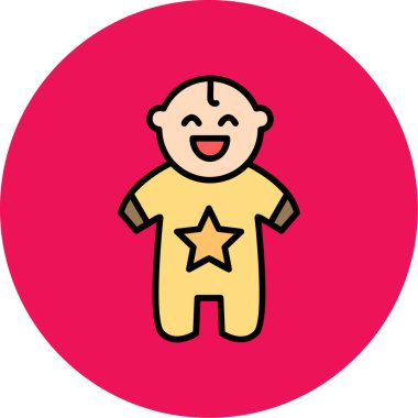 Şirin bir bebek simgesinin vektör çizimi