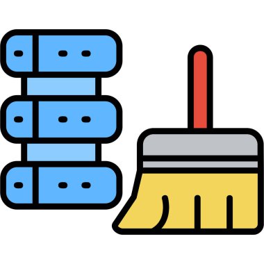 Temizlik fırçası simgesi. Web tasarımı için vektör simgesinin özet çizimi