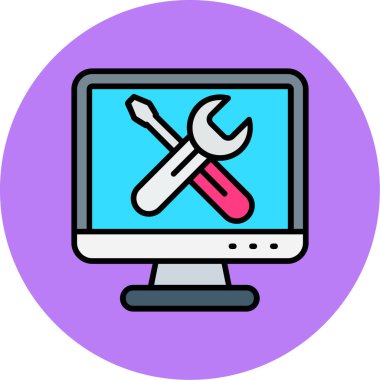 dizüstü bilgisayar tamir araçları vektör simgesi