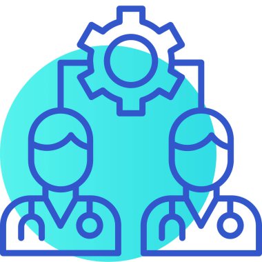 İş vitesi insanlarının simgesi - taslak biçimi