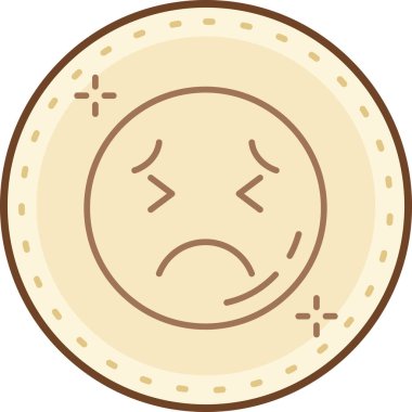 Üzgün yüz ikonu. Web için üzgün vektör simgelerinin özet çizimi